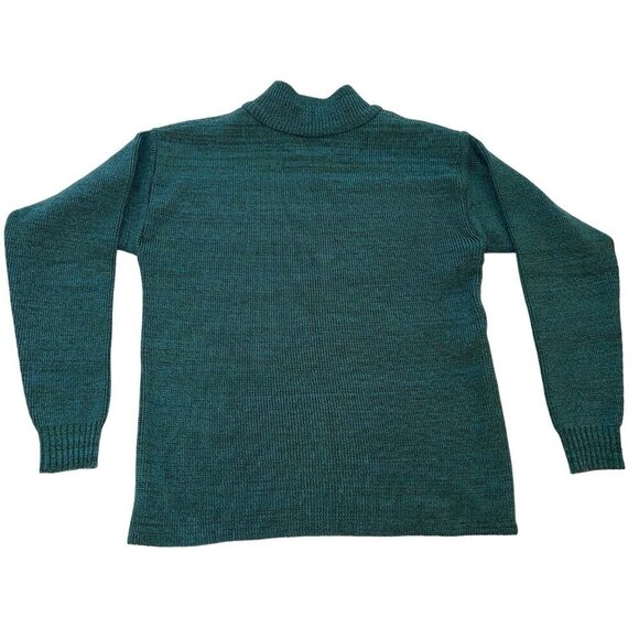 Pollen Sweaters Inc Womens Size Large Green Cardigan Knit Full Zip Pure Wool - Picture 2 of 8